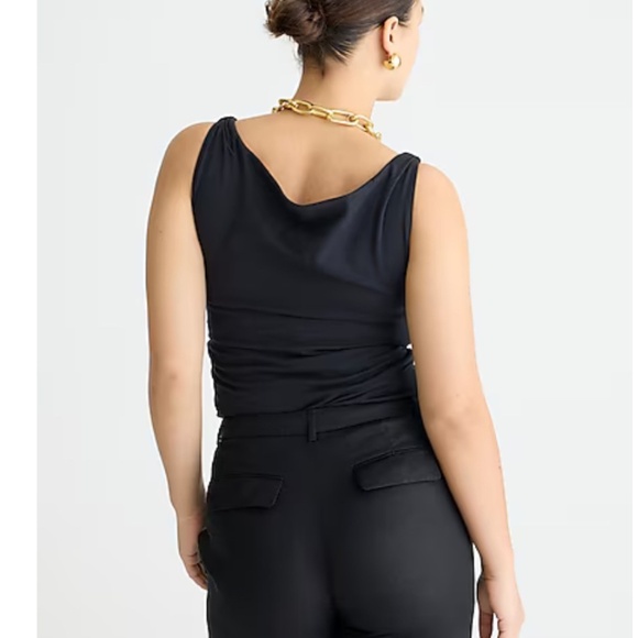 NWT Black Off-the-shoulder tank top in stretch cotton blend SZ XXS - Picture 2 of 6